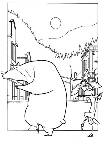 Boog And Elliot In City Coloring Page